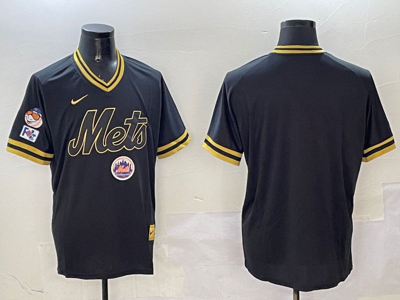 Men New York Mets Blank Black Gold Game 2025 Nike MLB Jersey style 3253->new york mets->MLB Jersey